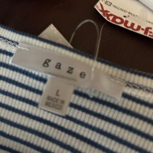 Gaze Navy and White Striped Tank